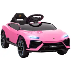 AIYAPLAY 12V Licensed Lamborghini Electric Cars for Kids, Ride On Car with Remote Control for 3-6 Years Old, Pink - 1