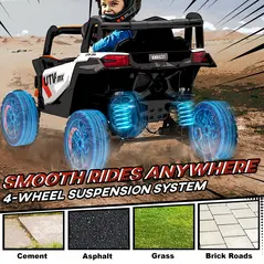 AIYAPLAY 12V Kids Ride On Car with Remote Control, Kids Electric Car with Suspension System, Music, for Ages 3-5 Years, Orange - 8