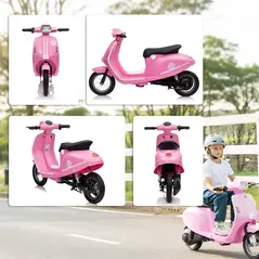 AIYAPLAY 24V Kids Electric Motorbike, Ride on Motorcycle with Manual Throttle, Brakes and LED Lights for Ages 8-12 Years, Pink - 8