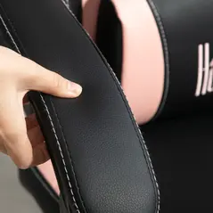 HOMCOM Cat Ear and Paw Reclining Office Chair, with Footrest - Black/Pink - 8