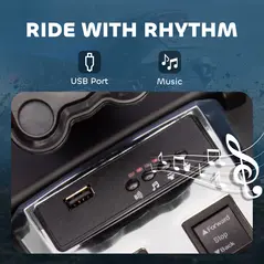 AIYAPLAY 12V Kids Electric Ride On Car with 3 Wheeler, MP3 Player, Horn, 2 Speeds, LED Lights for Boys & Girls Ages 3-8, Blue - 8