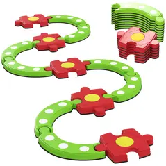 AIYAPLAY 13 PCS Kids Balance Beam Stepping Stones Set with Non-slip Textured Surface, Outdoor Indoor for Toddlers, Green - 1