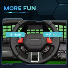 AIYAPLAY 12V Battery Powered Kids Ride-On Car, Electric Truck w/ Spring Suspension, Remote, Music, Horn, Lights, Green - 8