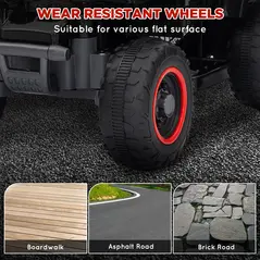 AIYAPLAY 6V Electric Quad Bike for Kids, Ride On ATV w/ Forward/Reverse, Headlights, for Ages 18-36 Months, Black - 6