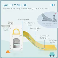 AIYAPLAY 5 in 1 Toddler Slide with Basketball Hoop, Climber, Telescope, Storage Basket, for Ages 1-3 Years, Yellow - 5