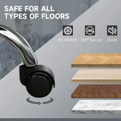 Vinsetto Massage Office Chair, Heated Reclining Computer Chair with Adjustable Height and Footrest, Black - 7