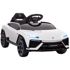 AIYAPLAY 12V Licensed Lamborghini Electric Cars for Kids, Ride On Car with Remote Control for 3-6 Years Old, White - 1