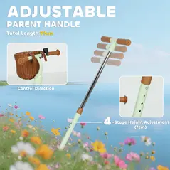 AIYAPLAY 2-In-1 Toddler Trike for 2-5 Years Old, 3 Wheel Bike with Adjustable Parent Handle, Basket for Boys and Girls, Green - 5