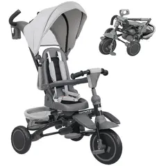 AIYAPLAY 6 in 1 Foldable Kids Trike with Adjustable Parent Handle & Canopy for Ages 1-5, Grey - 1