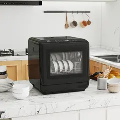 HOMCOM 6L Five-Mode Tabletop Dishwasher - Black - 1