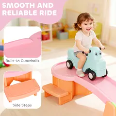 AIYAPLAY 3(m) Four-Piece Ride on Kids Roller Coaster w/ Non-Slip Steps, for Ages 2-5 Years - Orange - 5