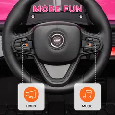 AIYAPLAY 12V Battery Powered Ride on Truck w/ Remote, Four Suspension Wheels, Horn, Lights, Music, USB, for Ages 3-5 Years, Pink - 8