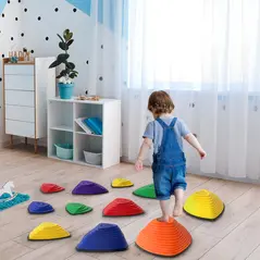 AIYAPLAY 11-Piece Stepping Stones for Kids, Stackable Sensory Toys Outdoor Indoor, Obstacle Course for Balance and Motor Skills - 2