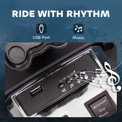 AIYAPLAY 12V Kids Electric Ride On Car with 3 Wheeler, MP3 Player, Horn, 2 Speeds, LED Lights for Boys & Girls Ages 3-8, Pink - 8