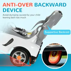 AIYAPLAY 3 in 1 Ride on Push Car, Cartoon Robot Theme Foot to Floor Slider w/ Handle Light Music Horn, Storage - White - 6