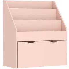AIYAPLAY Bookcase for Kids with Shelves, Drawer, Bookcase for Bedroom, Playroom, Pink - 1