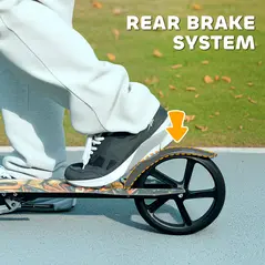 AIYAPLAY Foldable Kids Scooter with Adjustable Handlebar, 200mm Big Wheel, Rear Fender Brake, for Ages 6-12 Years, Black - 6