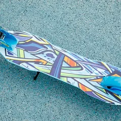 AIYAPLAY Foldable Kids Scooter with Adjustable Handlebar, 200mm Big Wheel, Rear Fender Brake, for Ages 6-12 Years, Blue - 8