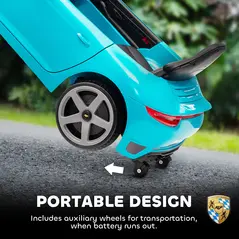 AIYAPLAY Kids Electric Car, 12V Licensed RUF GT Ride on Car with Suspension, Remote Control, Music, for 3-5 Years, Blue - 9