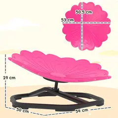 AIYAPLAY Flower-Shaped Sensory Spinning Chair with Non-Slip Base for Balance/Coordination, Pink - 3