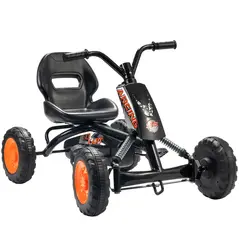 AIYAPLAY Kids Pedal Go Kart with Steel Frame, Sporty Design, for Ages 2-5 Years, Black - 1