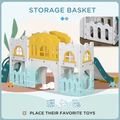 AIYAPLAY 7-in-1 Toddler Slide for Ages 1-3 Years with Basketball Hoop - 7