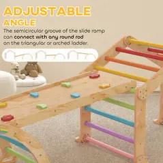 AIYAPLAY 9 in 1 Toddler Climbing Frame with Ramp, Slide, Arch, Ladder, Blackboard for 18-48 Months - 7