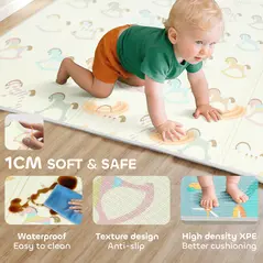 AIYAPLAY Foldable Double-Sided Baby Play Mat, for Toddlers, Bedrooms, Nurseries, Playrooms - 6