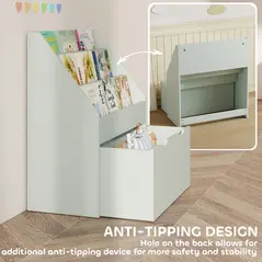 AIYAPLAY Bookcase for Kids with Shelves, Drawer, Bookcase for Bedroom, Playroom, Green - 5