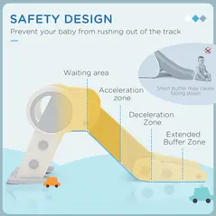AIYAPLAY Foldable Kids Slide, Freestanding Baby Slide, for Ages 1.5-3 Years, Grey & Beige - 4
