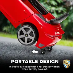 AIYAPLAY Kids Electric Car, 12V Licensed RUF GT Ride on Car with Suspension, Remote Control, Music, for 3-5 Years, Red - 9