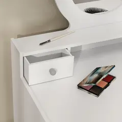 AIYAPLAY Kids Dressing Table Set Kids Make up Table with Stool and Mirror, Storage Drawers, Gift for Aged 3-8 - 8