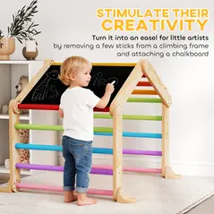 AIYAPLAY 9 in 1 Toddler Climbing Frame with Ramp, Slide, Arch, Ladder, Blackboard for 18-48 Months - 6