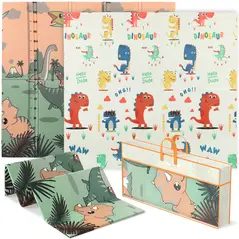 AIYAPLAY Baby Play Mat, Double Sideded Foldable Kids Crawling Mat, Reversible & Waterproof, Dinosaur - 1