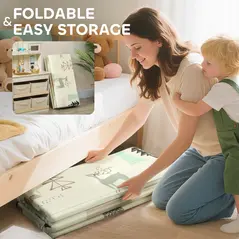 AIYAPLAY Animal-Themed Baby Plat Mat Double Sided, Foldable, Water-Resistant for Outdoor/Indoor, 177 x 146 x 1.5cm - 7