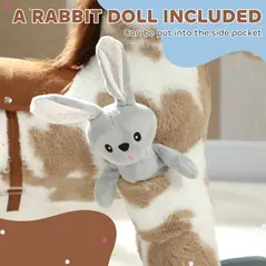 AIYAPLAY Baby Rocking Horse, Plush Animal Rocker with Realistic Sound and Toy, Rocking Toy Chair for Kids Aged 2-5, Brown - 7