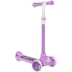 AIYAPLAY Kids 3 Wheel Scooter for 2-6 Years Old w/ Adjustable Height, LED Light, TPE Handlebar, Purple - 1