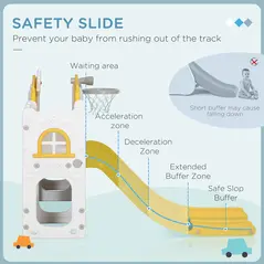 AIYAPLAY 7-in-1 Toddler Slide for Ages 1-3 Years with Basketball Hoop - 5