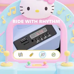 AIYAPLAY Hello Kitty Kids Ride on Bumper Car with Remote Control, Two Joysticks, Music, Lights, Safety Belt, White - 8