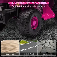 AIYAPLAY 6V Kids Electric Quad Bike w/ Music, Forward Function, for 2-6 Years, Pink - 6