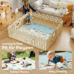 AIYAPLAY Foldable Baby Plat Mat Double Sided, Kids Floor Mat for Crawling, 200L x 150W cm, Car track and Owl Theme - 7