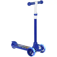 AIYAPLAY Kids 3 Wheel Scooter for 2-6 Years Old w/ Adjustable Height, LED Light, TPE Handlebar, Blue - 1