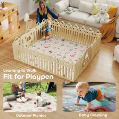 AIYAPLAY Foldable Baby Play Mat Double-Sided, Reversible Foam Soft Crawling Mat for Toddlers, for Bedroom, Nursery and Playroom - 8