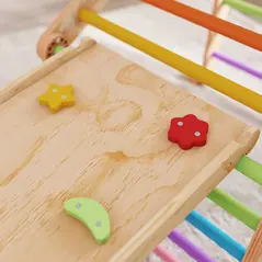 AIYAPLAY 9 in 1 Toddler Climbing Frame with Ramp, Slide, Arch, Ladder, Blackboard for 18-48 Months - 8