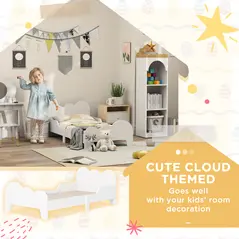 AIYAPLAY Cloud-Themed Toddler Bed Frame with Safety Rails, 143.5 x 74.5 x 56cm - 6
