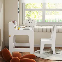 AIYAPLAY Art Table and Chair Set for children, Kids Art Desk and Chair Set with Storage Shelf and Drawers - 8