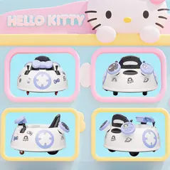 AIYAPLAY Hello Kitty Kids Ride on Bumper Car with Remote Control, Two Joysticks, Music, Lights, Safety Belt, White - 9