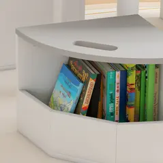 AIYAPLAY Five-Piece Kids Table and Chairs Set with Storage, for Ages 3-8 Years, Grey - 8