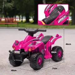AIYAPLAY 6V Kids Electric Quad Bike w/ Music, Forward Function, for 2-6 Years, Pink - 3