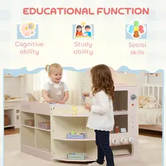 AIYAPLAY Kids Grocery Store, Children Supermarket Playset with Cash Register, Vending Machine, Display Shelves - 8